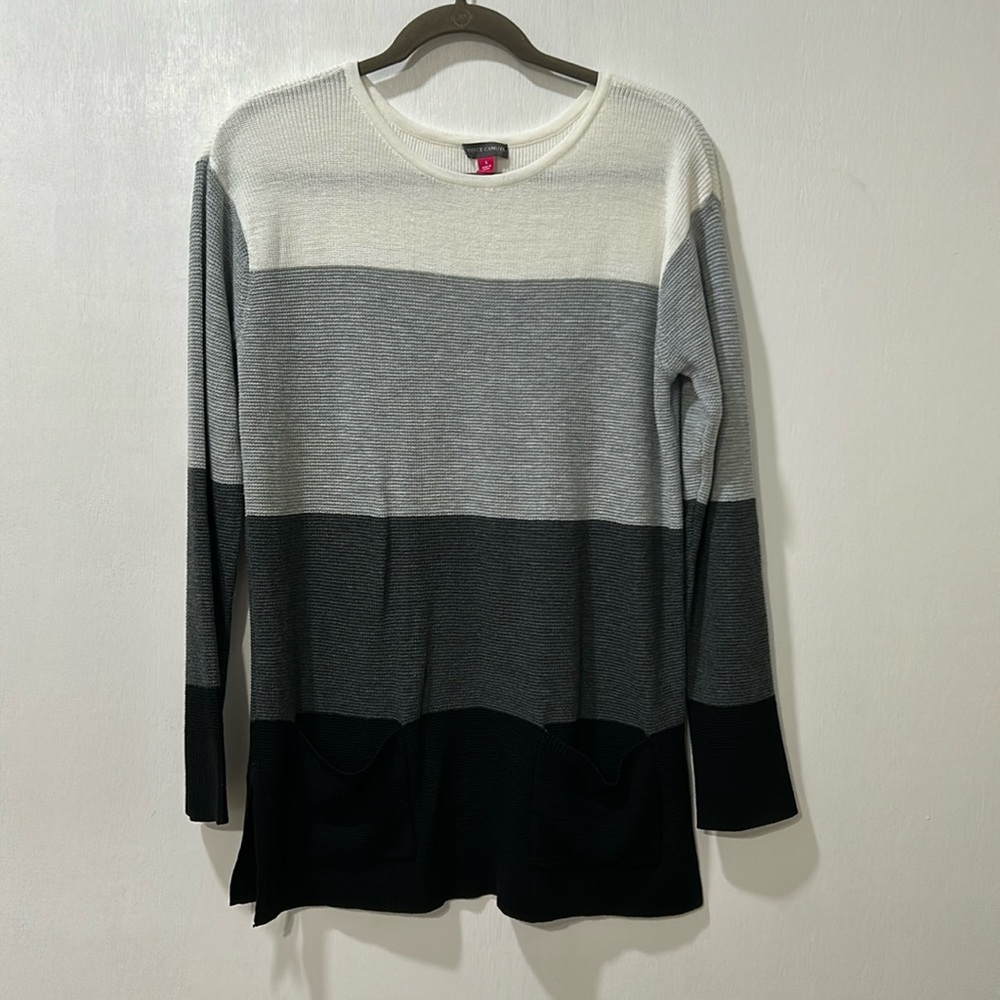 VINCE CAMUTO SWEATER LONG SCOOP NECK SLEEVE SIZE SMALL